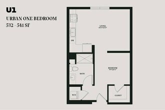 Alba Urban One Bedroom U1 359 359 floor plan